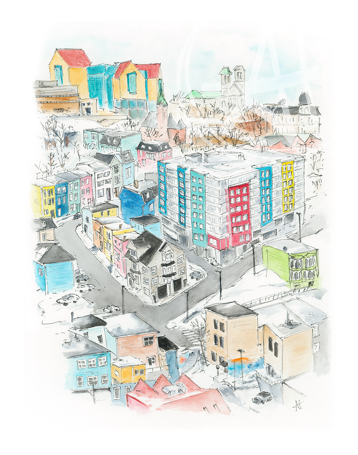 Jellybean-Winterscape-Art-Print-Newfoundland-Art-Downtown