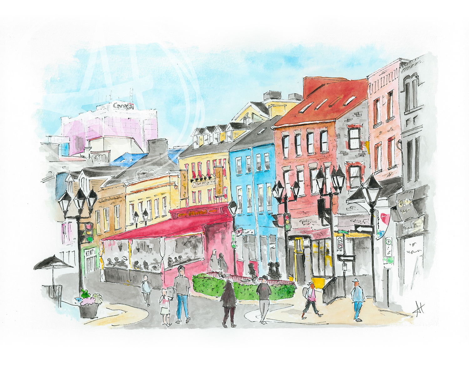 Pedestrian-Mall-Art-Print-Newfoundland-Art